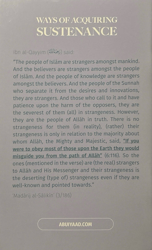 Ways of Acquiring
Sustenance