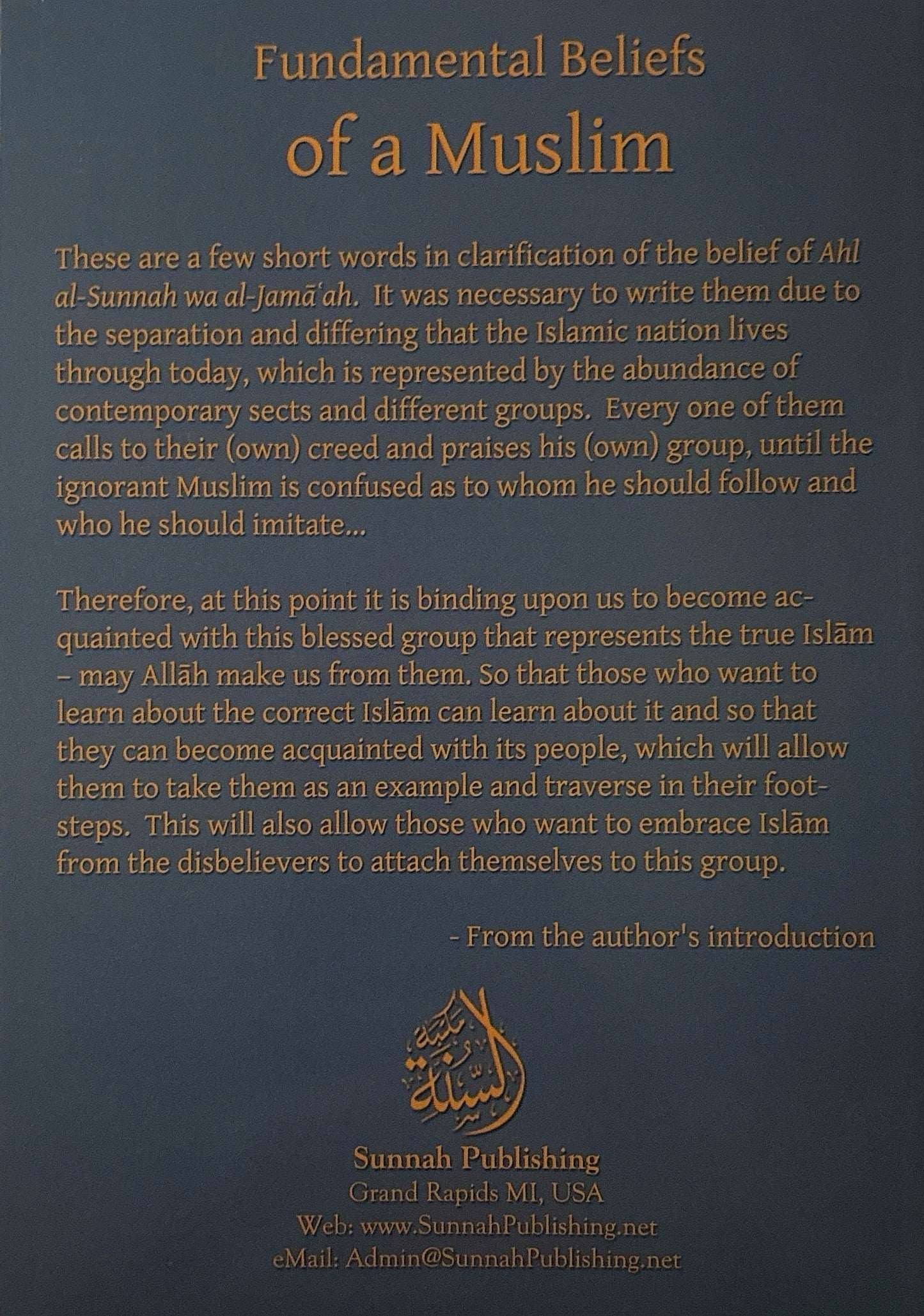 Fundamental
Beliefs of a
Muslim