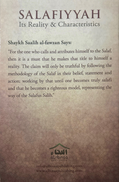 SALAFIYYAH
Its Reality & Characteristics